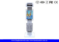 Freestanding Ipad Mini Stand Secure Ipad Kiosk Lockable , Logo Panel And Leaflet Rack