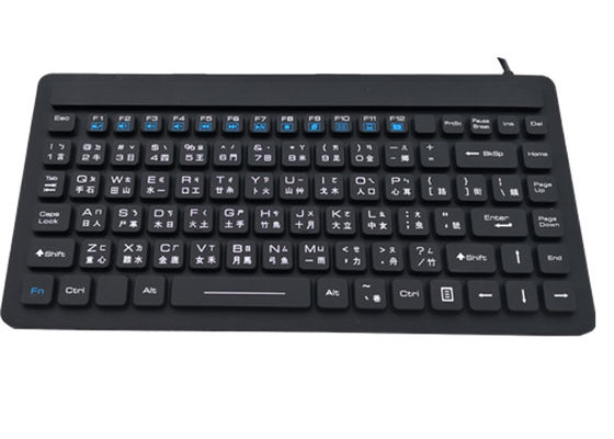 No Mounting 87 Keys Medical Silicone Keyboard IP68 Waterproof EN55022